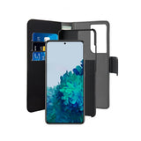 Puro Samsung Galaxy S21 Ultra Suojakotelo Wallet Detachable 2in1 Musta