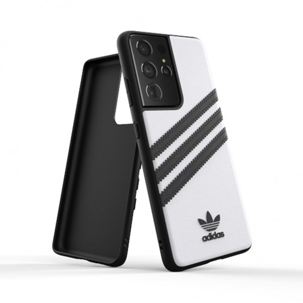 Adidas Samsung Galaxy S21 Ultra -suojakuori 3 Stripes Snap Case, valkoinen