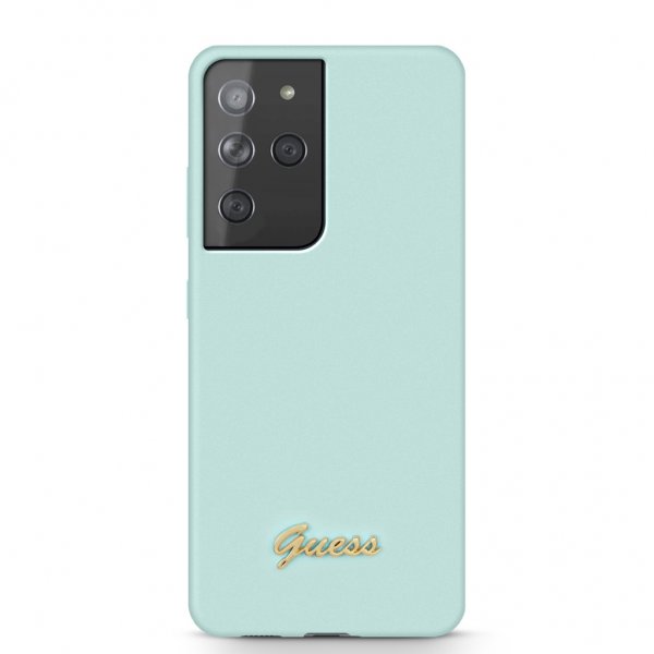 Guess Samsung Galaxy S21 Ultra Kuori Metalli Logo Vaaleansininen