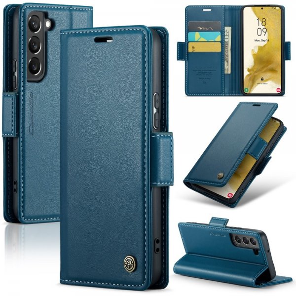 CaseMe Samsung Galaxy S22 -lompakkokotelo 023 Series Sininen