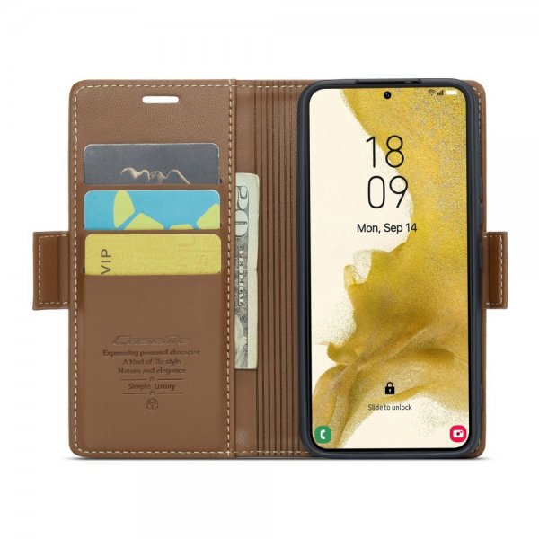 CaseMe Samsung Galaxy S22 Kotelo 023 Sarja Ruskea