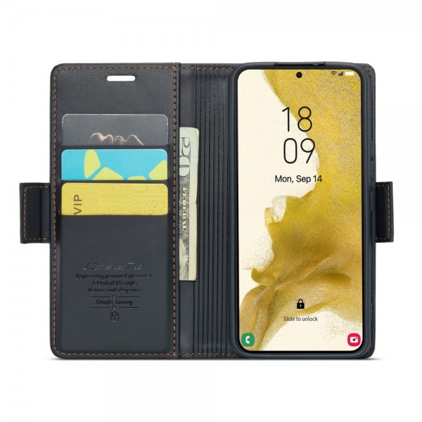 CaseMe Samsung Galaxy S22 Kotelo 023-sarja Musta