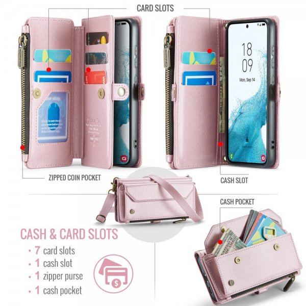 CaseMe Samsung Galaxy S22 -kotelo, C36-sarja, vaaleanpunainen