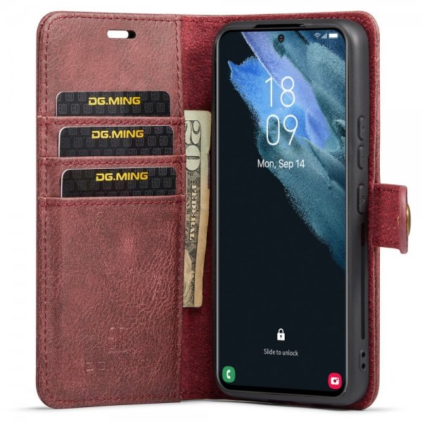 Dg.Ming Samsung Galaxy S22 -kotelo irrotettavalla kuorella, punainen