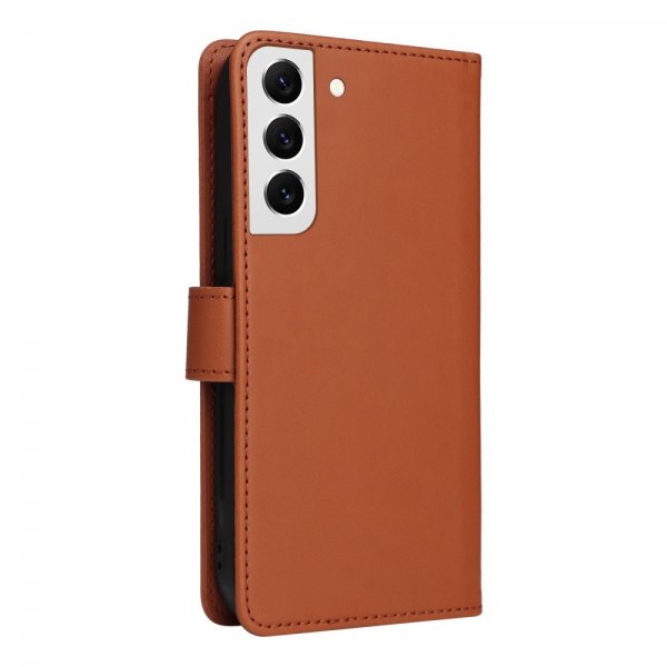 Betopnice Samsung Galaxy S22 Kotelo Irrotettavalla Kuorella 005 Ruskea