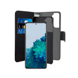 Puro Samsung Galaxy S22 -lompakkokotelo, irrotettava 2-in-1, musta
