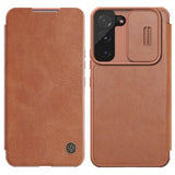Nillkin Samsung Galaxy S22 Plus -kotelo Qin-sarja ruskea