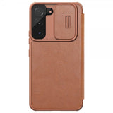 Nillkin Samsung Galaxy S22 Plus -kotelo Qin-sarja ruskea