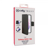 Celly Samsung Galaxy S22 Plus -suojakotelo Wally Wallet Case, musta