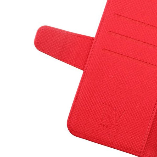 Rvelon Samsung Galaxy S22 Plus -kotelo, taitettava korttitasku, punainen