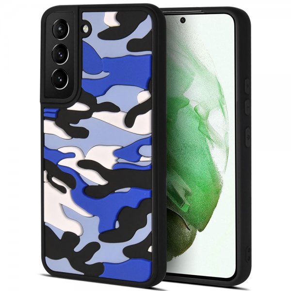 Samsung Galaxy S22 Plus Kuori 3D Camo Sininen