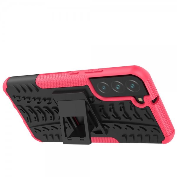Samsung Galaxy S22 Plus -suojakuori, rengaskuvio, jalustatoiminto, magenta