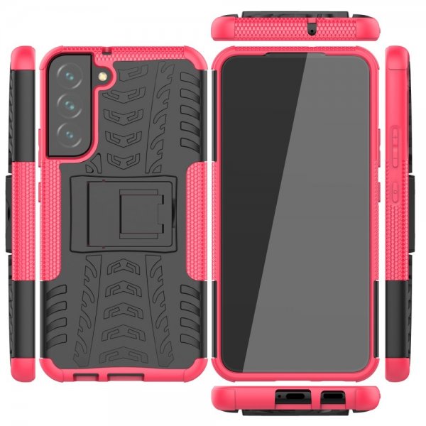 Samsung Galaxy S22 Plus -suojakuori, rengaskuvio, jalustatoiminto, magenta