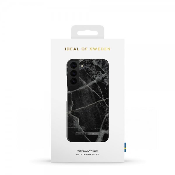 Ideal of Sweden Samsung Galaxy S22 Plus Suojakuori Fashion Case Black Thunder Marble