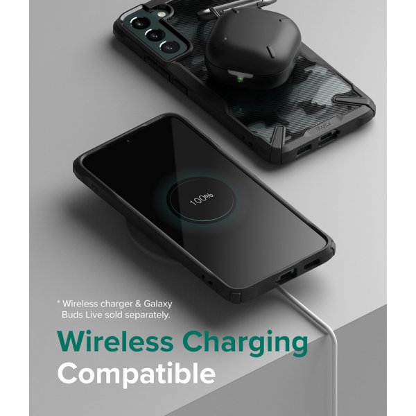 Ringke Samsung Galaxy S22 Plus kuori Fusion-X Camo Black