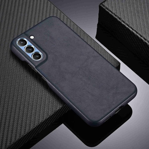Samsung Galaxy S22 Plus -suojakuori nahkakuviolla, sininen