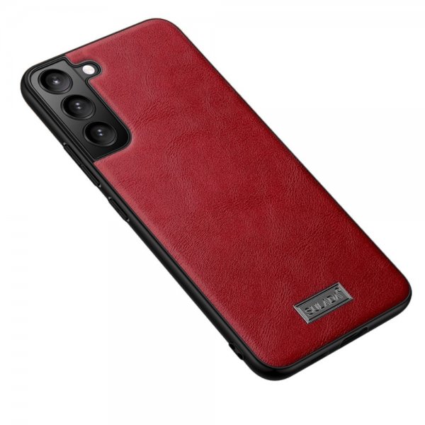 Sulada Samsung Galaxy S22 Plus Kuoret Nahkarakenne Punainen