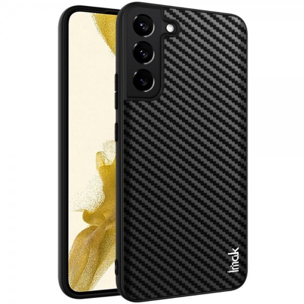 Imak Samsung Galaxy S22 Plus Kuori LX-5 -sarjan hiilikuitutekstuuri Musta