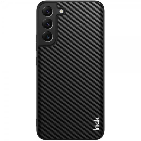 Imak Samsung Galaxy S22 Plus Kuori LX-5 -sarjan hiilikuitutekstuuri Musta