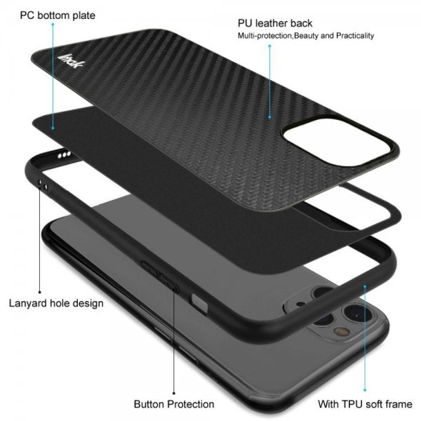 Imak Samsung Galaxy S22 Plus Kuori LX-5 -sarjan hiilikuitutekstuuri Musta