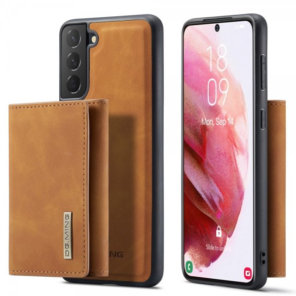 Dg.Ming Samsung Galaxy S22 Plus -kotelo, M1-sarja irrotettava korttipidike, ruskea