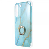 Samsung Galaxy S22 Plus Kuori sormuksella Marmorikuvio Vaaleansininen