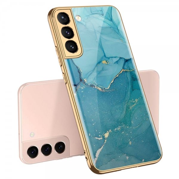 GKK Samsung Galaxy S22 Plus Kuori Kuosi Marmori Sininen