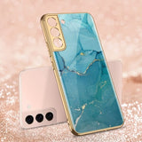 GKK Samsung Galaxy S22 Plus Kuori Kuosi Marmori Sininen