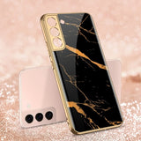 GKK Samsung Galaxy S22 Plus Suojakuori Marmorikuvio Musta