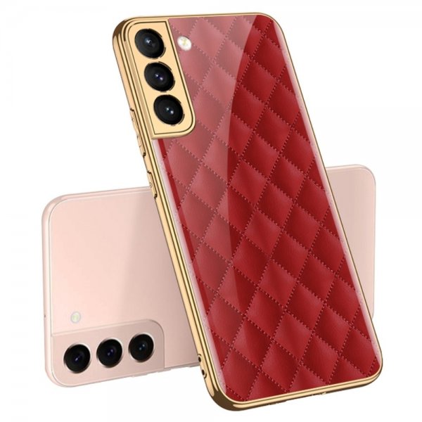 GKK Samsung Galaxy S22 Plus -suojakuori, punainen ruutukuvio