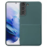 Samsung Galaxy S22 Plus Kuoret Silikoni Korttipaikka Tummanvihreä
