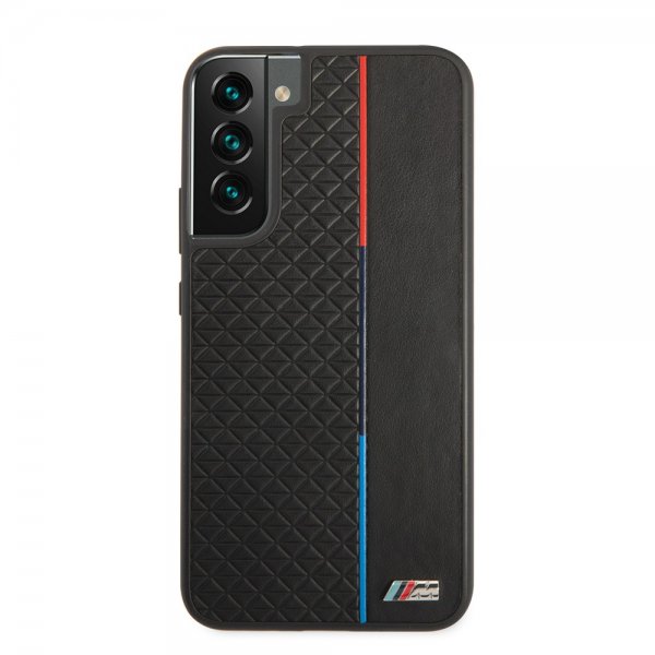 BMW Samsung Galaxy S22 Plus Suojakuori Triangle Pattern & Tricolor Stripe Musta
