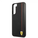 Ferrari Samsung Galaxy S22 Plus Kuoret Vertical Stripe Metal Logo Musta