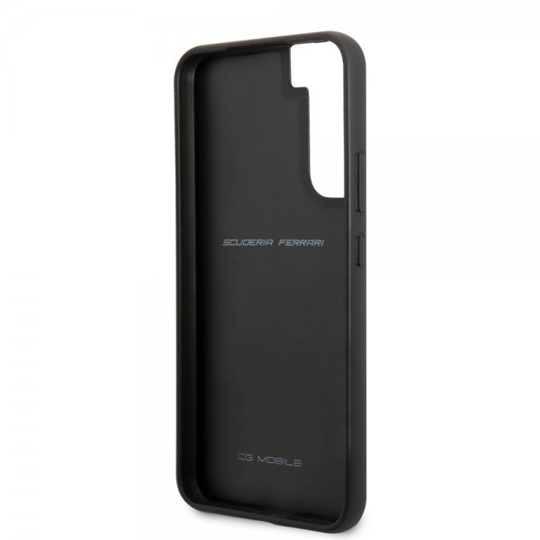 Ferrari Samsung Galaxy S22 Plus Kuoret Vertical Stripe Metal Logo Musta