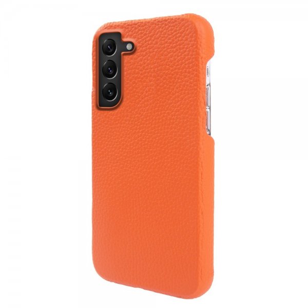 Samsung Galaxy S22 Kuori, aitoa nahkaa, MagSafe, oranssi