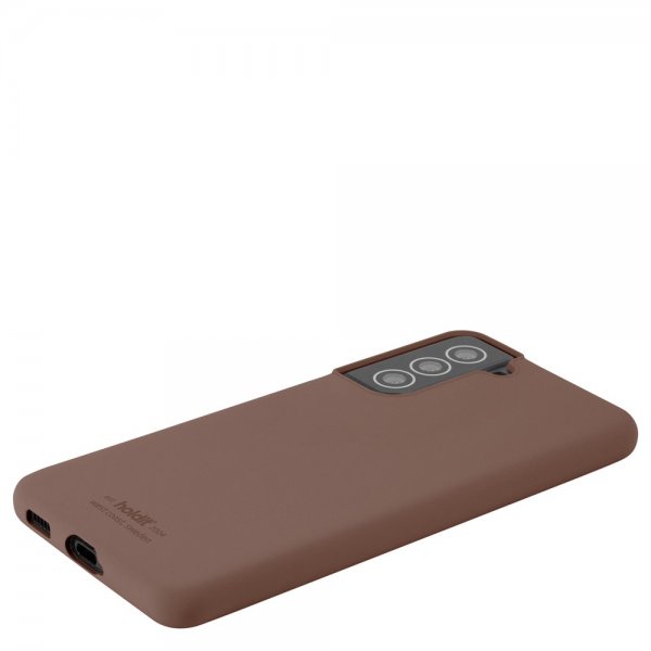 holdit Samsung Galaxy S22 Silikonikuori Tummanruskea