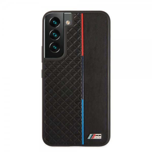 BMW Samsung Galaxy S22 Kuori Triangle Pattern & Tricolor Stripe Musta
