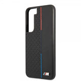 BMW Samsung Galaxy S22 Kuori Triangle Pattern & Tricolor Stripe Musta