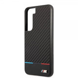 BMW Samsung Galaxy S22 Kuori Tricolor Stripe Carbon Musta