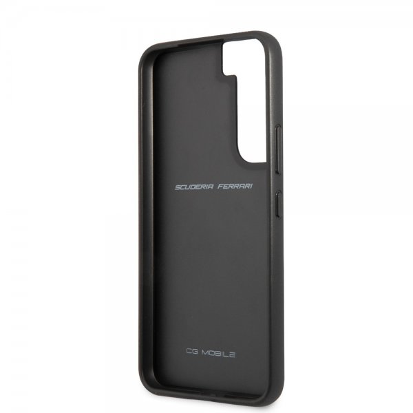 Ferrari Samsung Galaxy S22 Kuori Vertical Stripe Metal Logo Musta