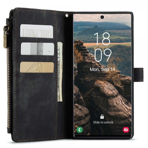 CaseMe Samsung Galaxy S22 Ultra C30 Series musta suojakotelo