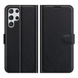 Nordic Covers Samsung Galaxy S22 Ultra Kotelo Litchi Raven Black
