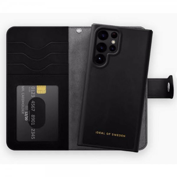 Ideal of Sweden Samsung Galaxy S22 Ultra Kotelo Magnet Wallet+ Musta