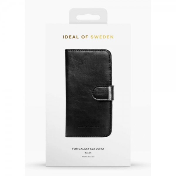 Ideal of Sweden Samsung Galaxy S22 Ultra Kotelo Magnet Wallet+ Musta