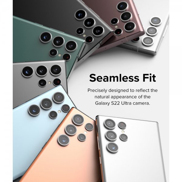 Ringke Samsung Galaxy S22 Ultra Kameranssuojaus Kehys Linssi Hopea