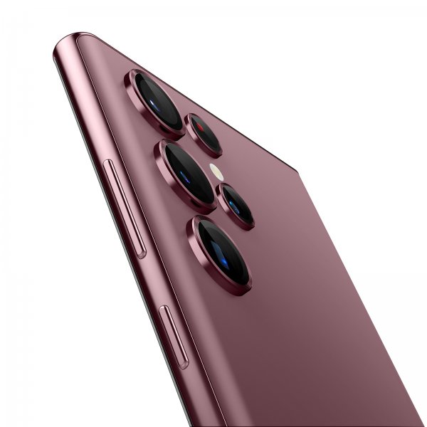 Spigen Samsung Galaxy S22 Ultra Kameranssuojaus GLAS.tR EZ Fit Optik Pro 2-pakkaus Burgundy