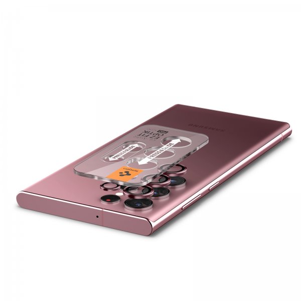 Spigen Samsung Galaxy S22 Ultra Kameranssuojaus GLAS.tR EZ Fit Optik Pro 2-pakkaus Burgundy