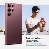 Spigen Samsung Galaxy S22 Ultra Kameranssuojaus GLAS.tR EZ Fit Optik Pro 2-pakkaus Burgundy
