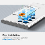 Spigen Samsung Galaxy S22 Ultra kameran suojalasi GLAS.tR EZ Fit Optik Pro 2-pack Phantom White