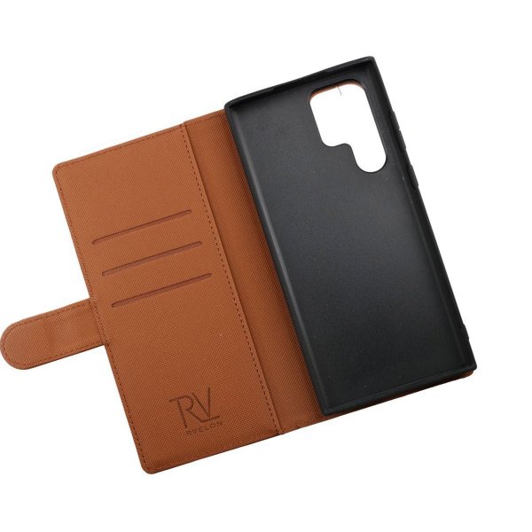 Rvelon Samsung Galaxy S22 Ultra -kotelo Magneettisesti irrotettava suojakuori, ruskea